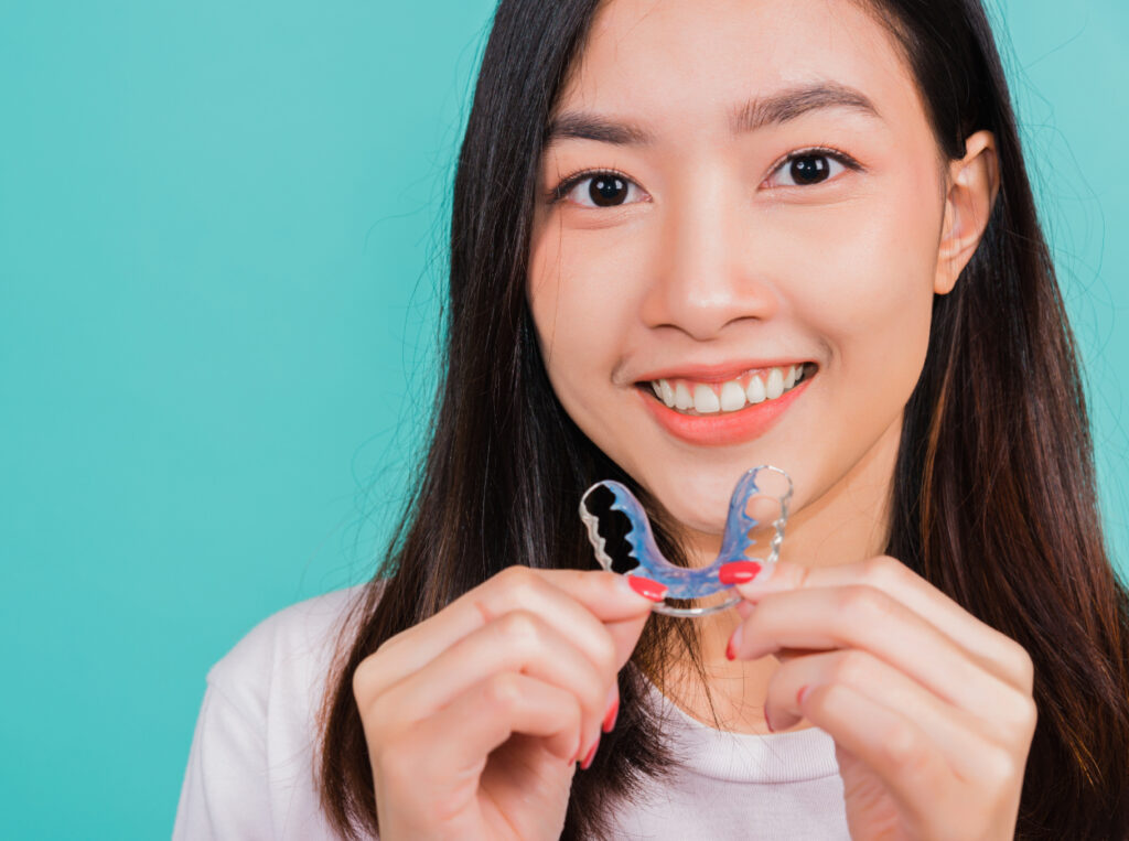woman with retainers in Bakersfield
