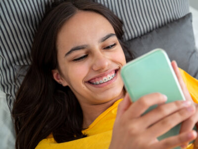teen with braces