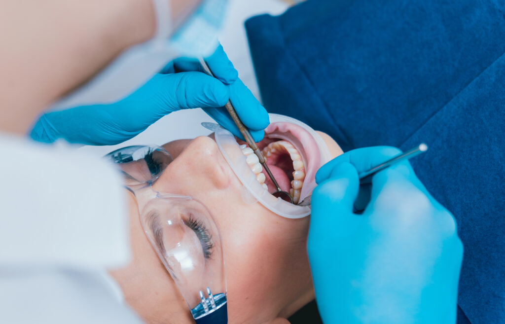 woman undergoing root canal treatment